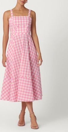 Shoshanna Gingham Kaydence Dress in Peony/optic at Nordstrom, Size 12