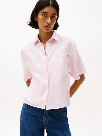 Tommy Hilfiger Relaxed Fit Short Sleeve Linen Shirt