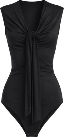 Max Mara Fennec Top - Dames - Bodies - Zwart - M - Leer - Tops