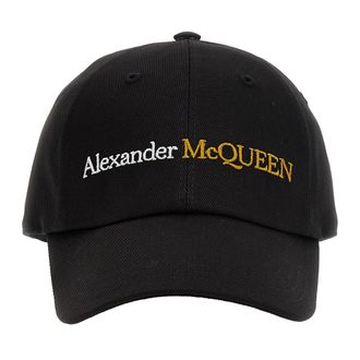 Alexander McQueen Cotton Cap - Heren - Petten - Zwart - M - Katoen - Accessoires