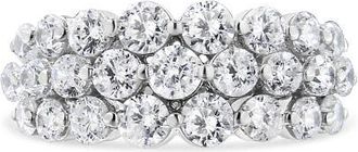 House of Brilliance 10K White Gold 2 1/2 Cttw Diamond 3 Row Band Ring at Nordstrom, Size 7