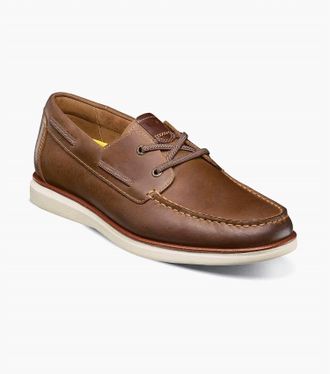 Florsheim Mens Elastic Lace Moc Toe Boat Shoes In Crazy Horse
