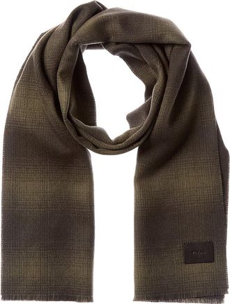 Vince Doubleface Shadow Plaid Wool & Cashmere-Blend Scarf