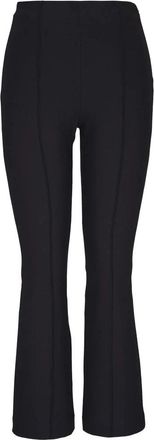 Vince Mid-Rise Pintuck Crop Flare Pant - Dames - Wijde Broeken - Zwart - L - Katoen - Broeken