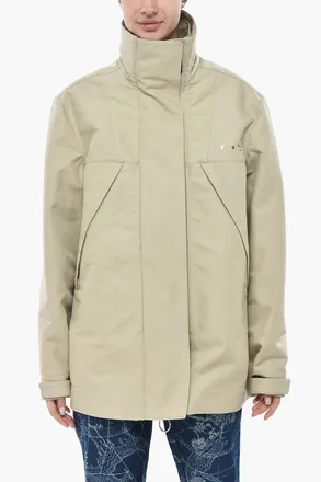 Off-white Cotton-Twill Track Jacket With Velcro Closure Off-White