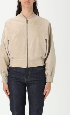 Salvatore Santoro Womens Suede Bomber Jacket - Nude - Size EU 42 (Womens)