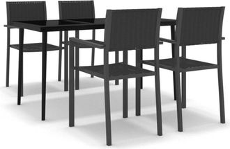 vidaXL Juego De Comedor Para Jard&iacute;n 5 Piezas Negro Vidaxl