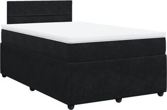 vidaXL Cama Box Spring Con Colch&oacute;n Terciopelo Negro 120x190 Cm Vidaxl