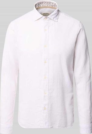 Fil Noir Regular Fit Business-Hemd aus Leinen-Baumwoll-Mix Modell ROMA in Taupe, Gr&ouml;&szlig;e 38