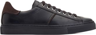 Base London Beck Leather Mens Trainers - Black - Size UK 7
