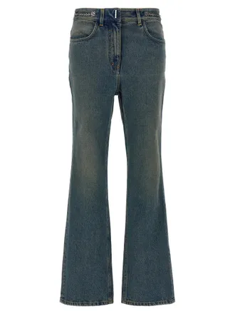 Givenchy Womens Chain Jeans With Logo