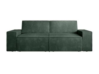 VENTE-UNIQUE.COM Sof&aacute; fijo terciopelo 3 plazas verde pino 230x95cm