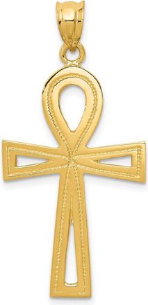 Diamond2Deal 14k Yellow Gold Ankh Cross Charm