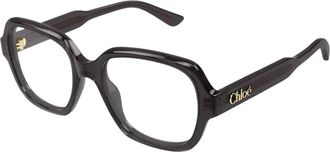 Chlo&eacute; Geometric Optical Frame - Dames - Brillen - Grijs - 53 MM - Leer - Accessoires