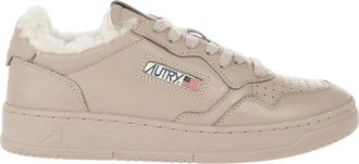 Autry Beige Logo Medalist Sneakers