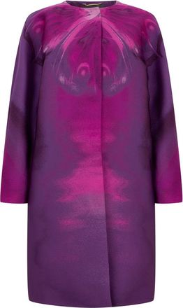 Alberta Ferretti Jassen, Dames, Roze, S, Polyester, Printed Coat