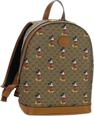 Gucci Pre-owned Vintage Rugzak - Dames - Vintage Rugzakken - Beige - ONE Size - Leer - Vintage