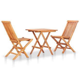 vidaXL Mesa Y Sillas De Jard&iacute;n Plegables 3 Pzas Madera Maciza De Teca Vidaxl