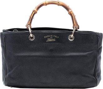 Gucci Pre-owned Gucci Medium Calfskin Bamboo Shopper Satchel 323660 520981