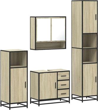 vidaXL Vidaxl - 4 Piece Bathroom Furniture Set Sonoma Oak Engineered Wood