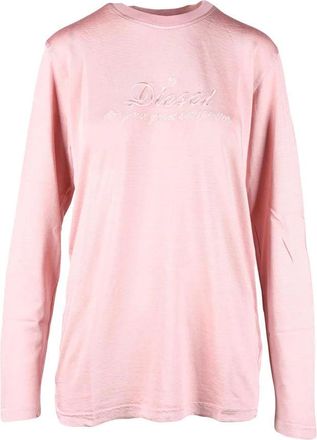 Diesel Pink Embroidered Rayon-Blend T-Shirt
