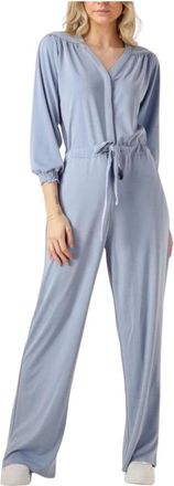 Minus Jumpsuits & Playsuits, Dames, Blauw, XL, Denim, Lichtblauwe Modal Jumpsuit