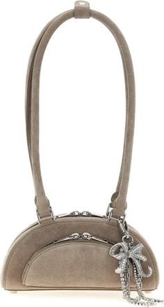 Self Portrait Suede Mini With Charm Schoudertas - Dames - Schoudertassen - Grijs - ONE Size - Leer - Tassen