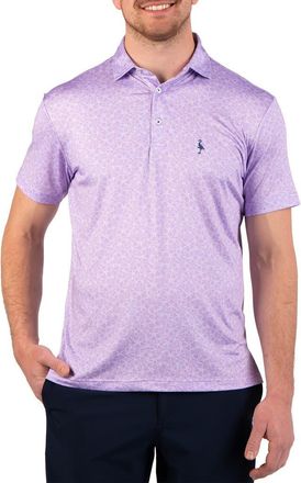 Tailorbyrd Floral Performance Polo in Lilac at Nordstrom Rack, Size Xx-Large