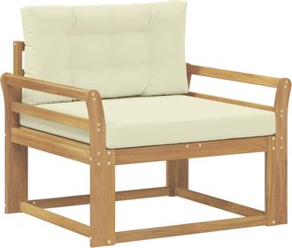 vidaXL Sof&aacute; Intermedio De Exterior Poli&eacute;ster Blanco Vidaxl