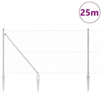 Berkfield Home Hexagon Fence 1.4x25 m Galvanised Steel in Silver