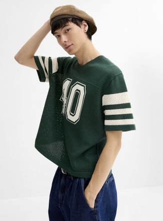 Djab Mens Perforated knit team sweater