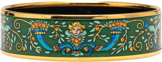 Herm&egrave;s 1990-2010 Astres et Soleils Bangle 65 brede emaille armband - Goud