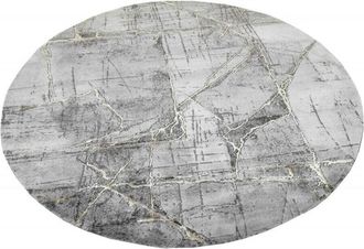 Trade Shop Trade Shop - Tappeto Tondo Effetto Marmo Peluche Pelliccia Elegante Living Camera Letto 90x90