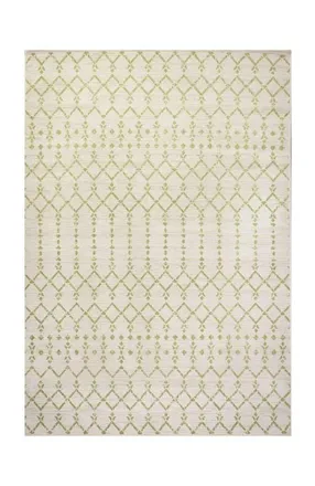 Jonathan Y Designs Ourika Moroccan Geometric Textured Weave Indoor/Outdoor Area Rug in Cream/green at Nordstrom, Size 5Ft 0In X 8Ft 0In