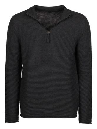 Hannes Roether zip ribbed T-shirt - Grigio