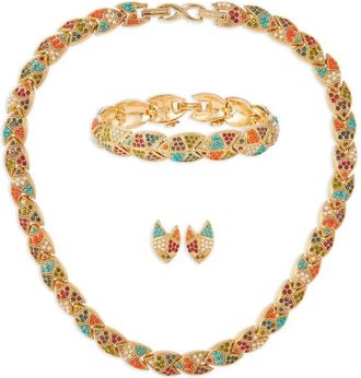 Susan Caplan Vintage Collana con pietre anni 80 - Oro