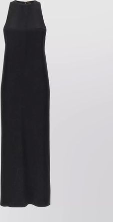 Saint Laurent satin crepe maxi dress with back cutout