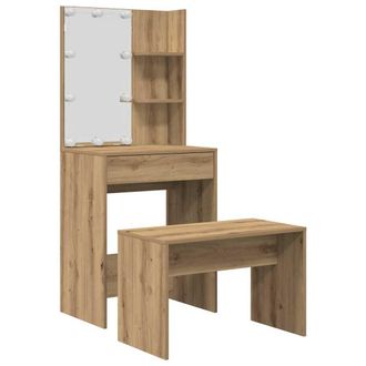 vidaXL Set Toeletta Con Led Rovere Artigianale In Legno Multistrato - Vidaxl