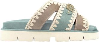 Mou Schoenen, Dames, Veelkleurig, 36 EU, Su&egrave;de, Su&egrave;de sandalen met haaksteek