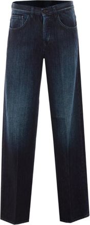 Dondup Dark Blue Straight Mid Rise Jeans