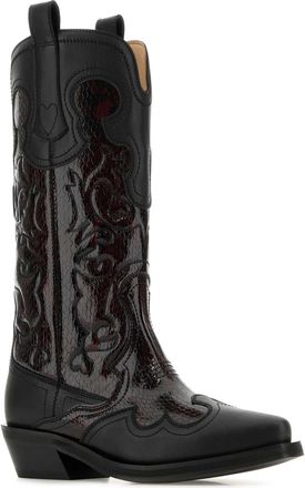 Ganni Womens Shaft Boot Black Leather