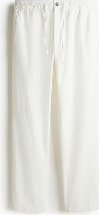 H&M Regular Fit Linen-blend trousers - White