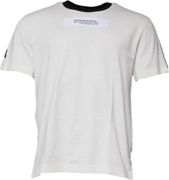 Dolce & Gabbana Multicolor Camouflage T-shirt met Ronde Hals - Heren - T-shirts - Wit - 2XL - Katoen - Tops