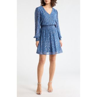 Halogen Argyle Long Sleeve Dress in Jbs Denim at Nordstrom Rack, Size X-Large