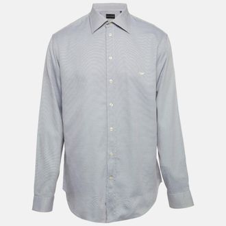Emporio Armani Blue Cotton Long Sleeve Shirt