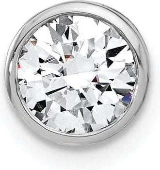 Diamond2Deal 14k White Gold 1 Ct Round Lab Grown Diamond Chain Slide Pendant