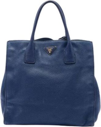 Prada Pre-owned Vintage Satchel - Dames - Vintage Shopper - Blauw - ONE Size - Leer - Vintage