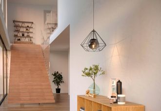 Eglo Eglo Vernham Black Smoked Glass Pendant Light