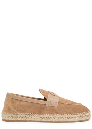 Valentino Garavani Vlogo Suede Espadrille Loafers - Camel - 45 (IT45 / UK11)