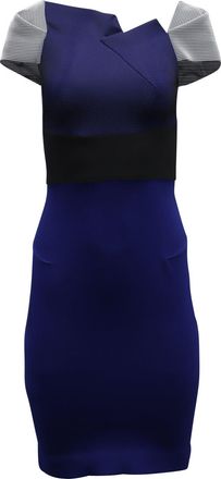 Roland Mouret Roland Mouret Accent Sleeve Bodycon Dress in Blue Polyester